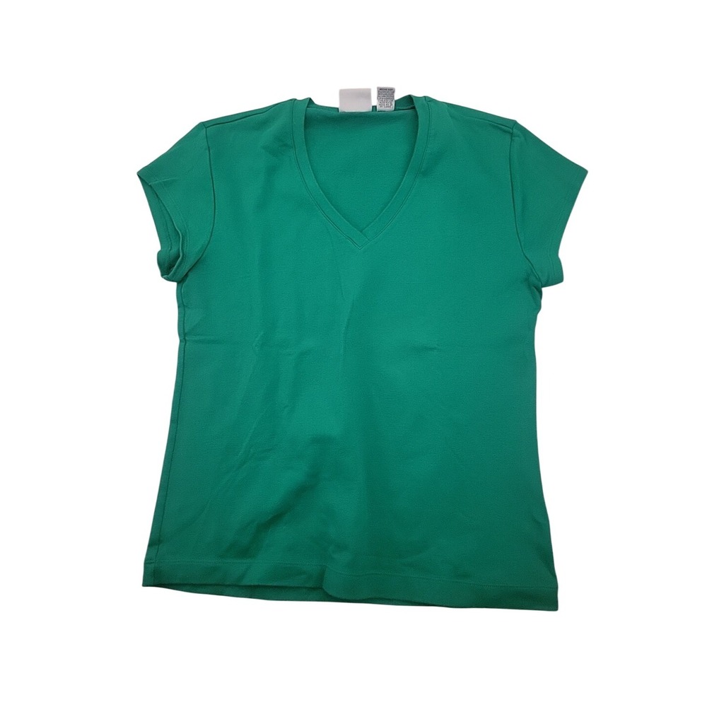 Chico's NWOT Jade Green Short Sleeve Casual Top 1 Cotton Beach Coastal Comfort